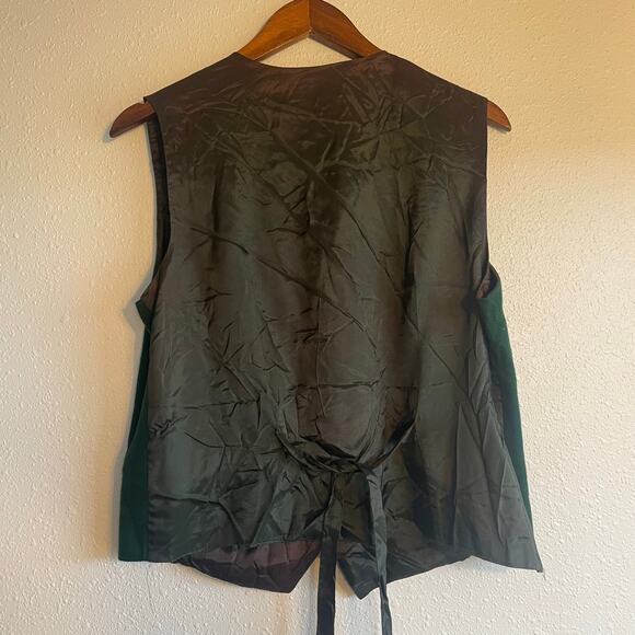Vintage 80s Forest Green Academia Vest - Picture 5 of 6